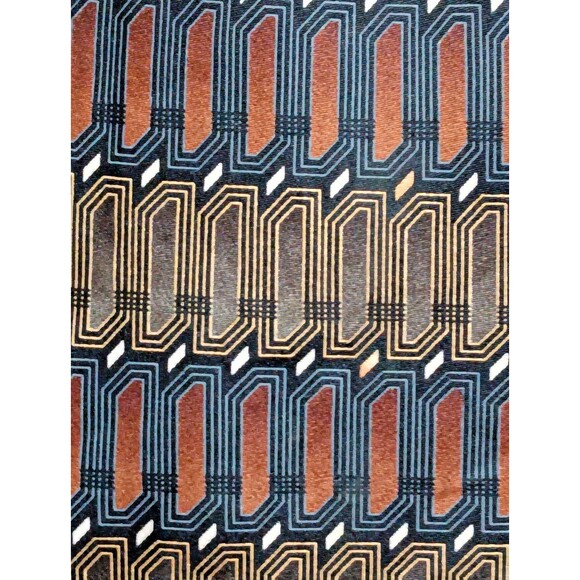 Tie 70s 80s 90s Y2K Boca Classics Silk Black Brown Gold 4 Wide 60 Long - Picture 3 of 6